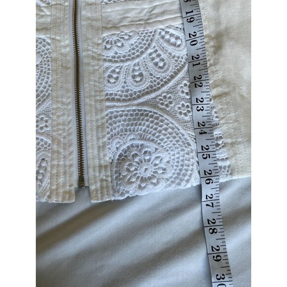 INC International Concepts Women's Jacket Sz 3X Cotton Linen Lace Insets White - Picture 12 of 13